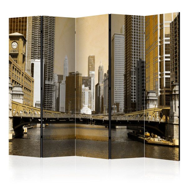 Paraván – Chicago’s bridge (vintage effect) [Room Dividers] Paraván – Chicago’s bridge (vintage effect) [Room Dividers]