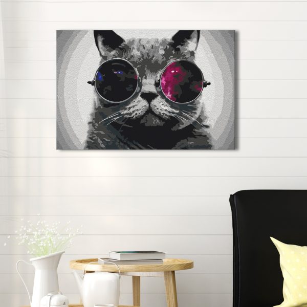Malování podle čísel – Cat With Glasses Malování podle čísel – Cat With Glasses