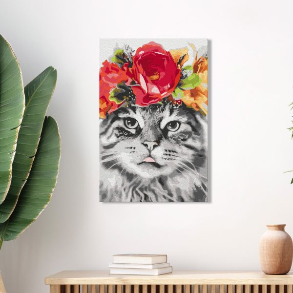 Malování podle čísel – Cat With Flowers Malování podle čísel – Cat With Flowers