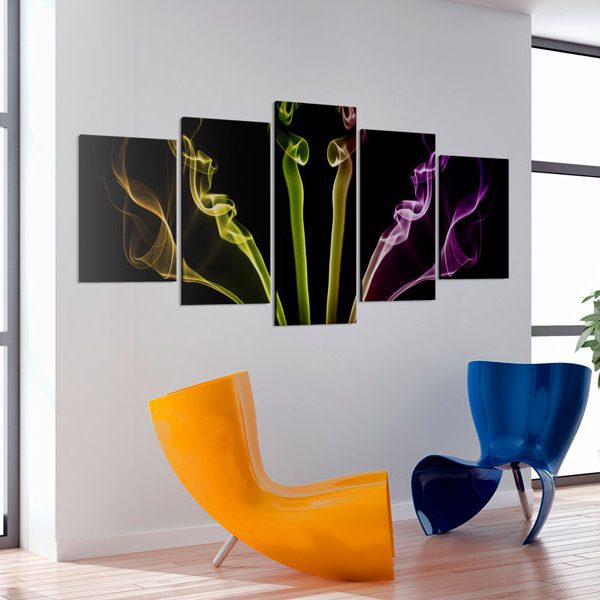Obraz – Multicolored streaks – 5 pieces Obraz – Multicolored streaks – 5 pieces